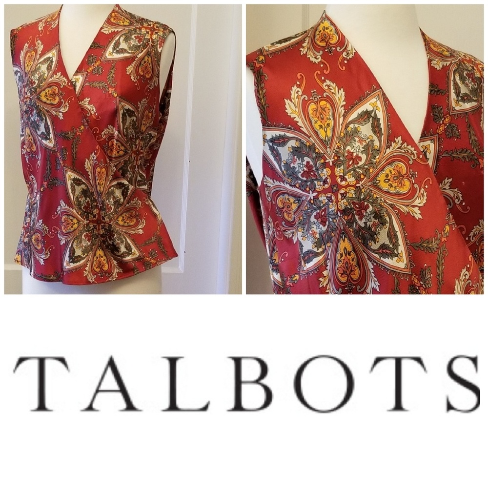Talbots silk wrap blouse